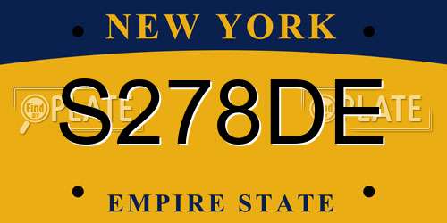 S278DE New York License Plate