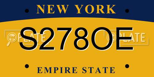 S278OE New York License Plate