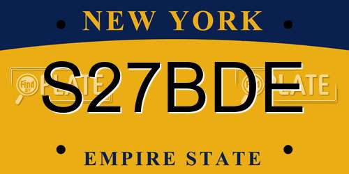 S27BDE New York License Plate