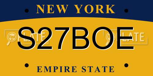 S27BOE New York License Plate