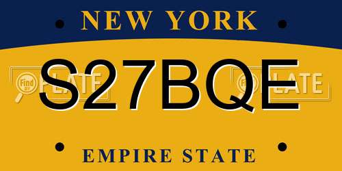 S27BQE New York License Plate