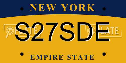 S27SDE New York License Plate