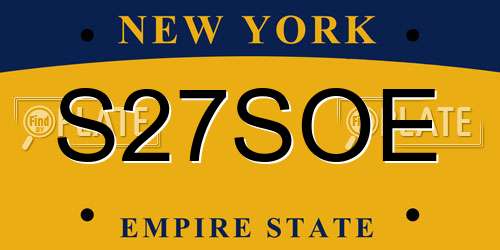 S27SOE New York License Plate