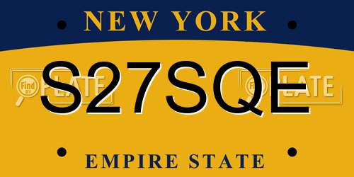 S27SQE New York License Plate