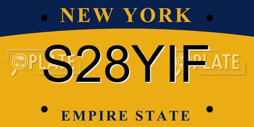 S28YIF New York License Plate