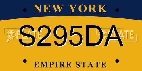 S295DA New York License Plate