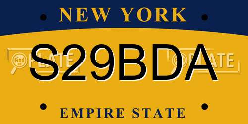 S29BDA New York License Plate