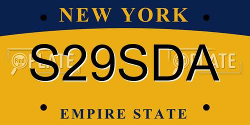 S29SDA New York License Plate