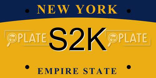 S2K New York License Plate