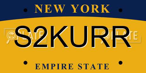 S2KURR New York License Plate
