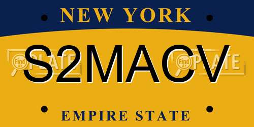 S2MACV New York License Plate