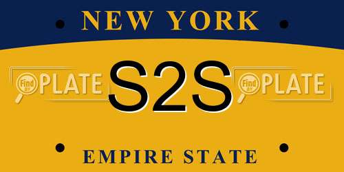S2S New York License Plate