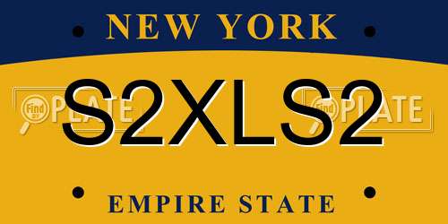 S2XLS2 New York License Plate