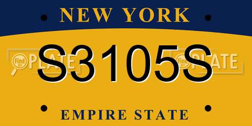 S3105S New York License Plate