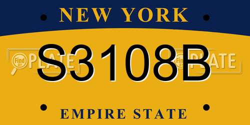 S3108B New York License Plate
