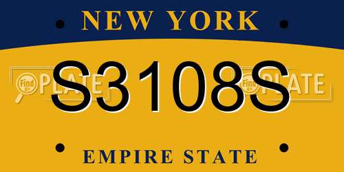 S3108S New York License Plate