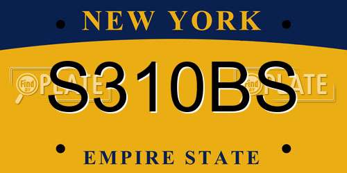 S310BS New York License Plate