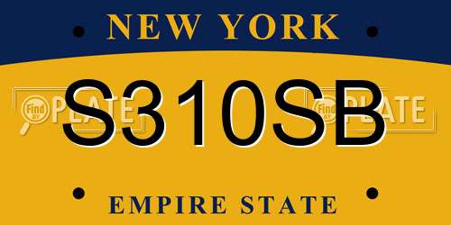 S310SB New York License Plate