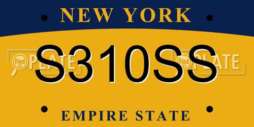 S310SS New York License Plate