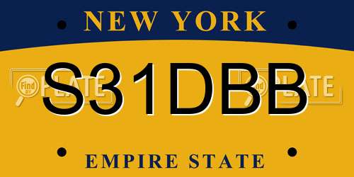 S31DBB New York License Plate