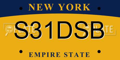 S31DSB New York License Plate