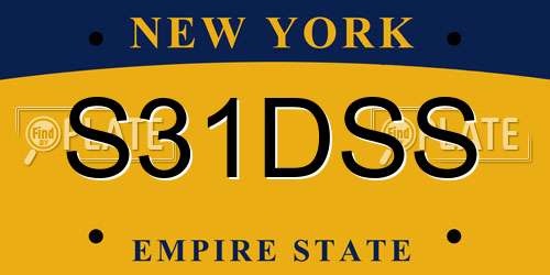 S31DSS New York License Plate