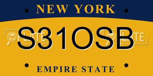 S31OSB New York License Plate