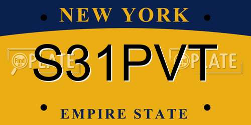 S31PVT New York License Plate