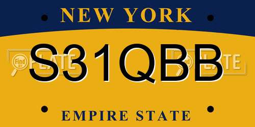 S31QBB New York License Plate