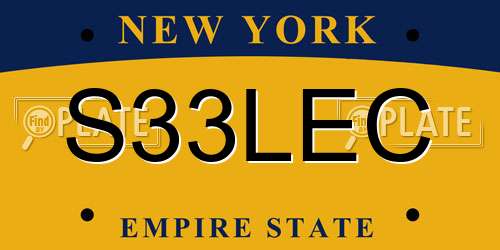 S33LEC New York License Plate