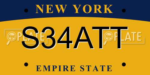 S34ATT New York License Plate