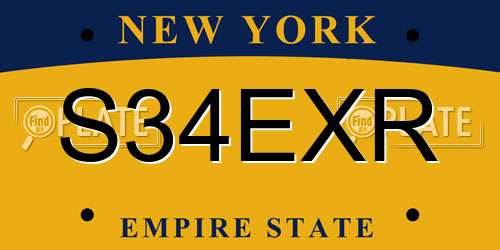 S34EXR New York License Plate