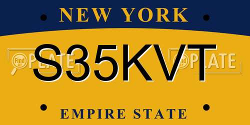 S35KVT New York License Plate