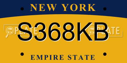 S368KB New York License Plate