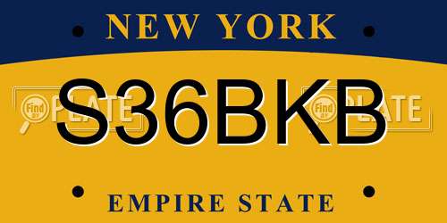 S36BKB New York License Plate
