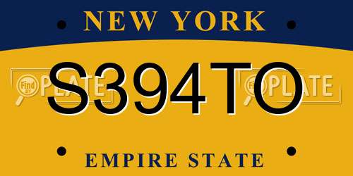 S394TO New York License Plate