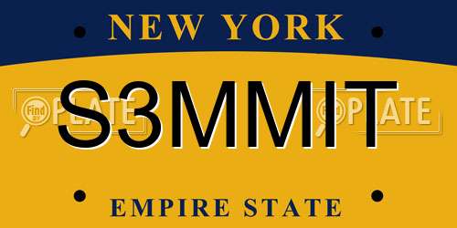 S3MMIT New York License Plate