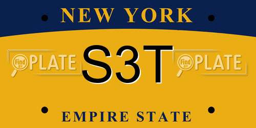 S3T New York License Plate