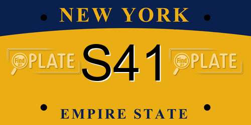 S41 New York License Plate