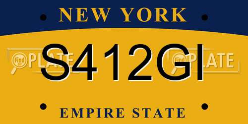 S412GI New York License Plate