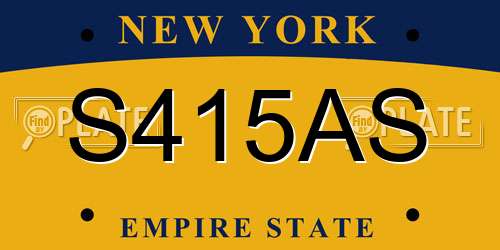 S415AS New York License Plate
