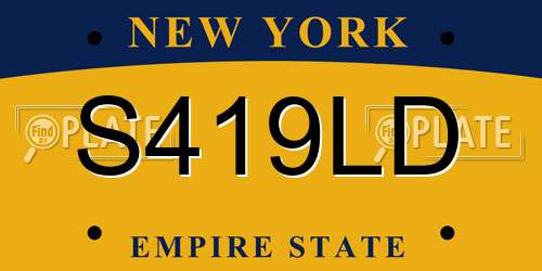 S419LD New York License Plate