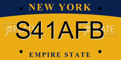 S41AFB New York License Plate