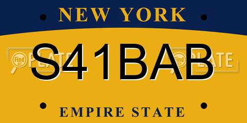 S41BAB New York License Plate