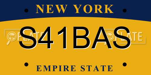 S41BAS New York License Plate
