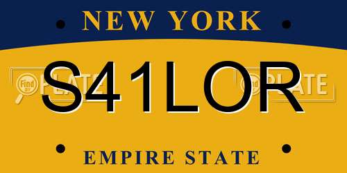 S41LOR New York License Plate