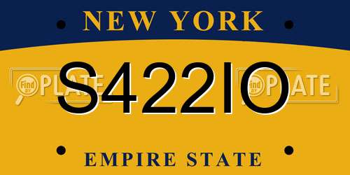 S422IO New York License Plate