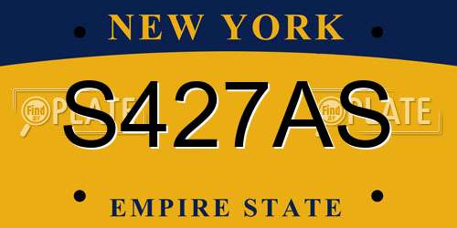 S427AS New York License Plate