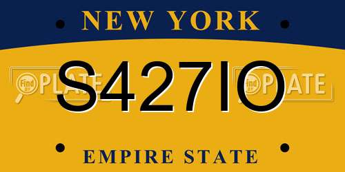 S427IO New York License Plate