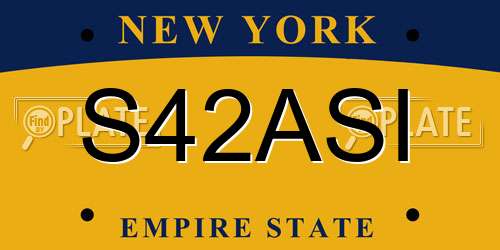 S42ASI New York License Plate